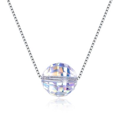 boule Aurora Crystal Diamond Necklace de 3.5g 17in Sterling Silver Jewelry Necklaces 8mm