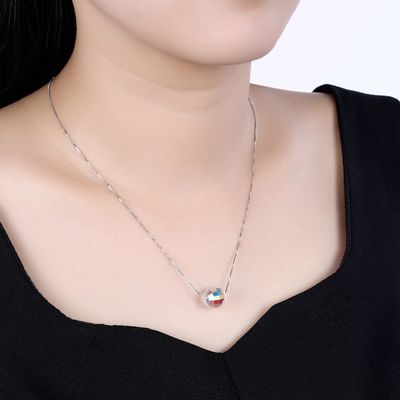 boule Aurora Crystal Diamond Necklace de 3.5g 17in Sterling Silver Jewelry Necklaces 8mm