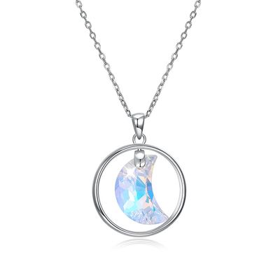 Collier de chaîne de clavicule de lune d'ODM 3.3g 2.8cm Sterling Silver Jewelry Necklaces