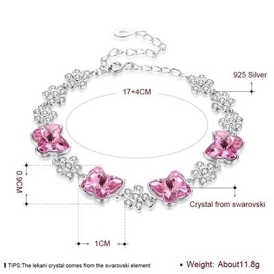 ODM 1.4x1.6cm Sterling Silver Slider Bracelets 3,5&quot; bracelets de zircon