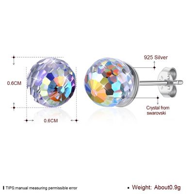 0.6X0.6cm 0,9 GV de boucle d'oreille de rotule de Sterling Silver Jewelry Earrings Birthstone de gramme