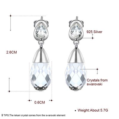 l'or de 0.2oz Sterling Silver Jewelry Earrings 14k a plaqué des boucles d'oreille de baisse de l'eau