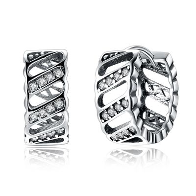 GV de boucles d'oreille de goujon de couronne de 0.17oz 1.6cm Sterling Silver Jewelry Earrings Hypoallergenic