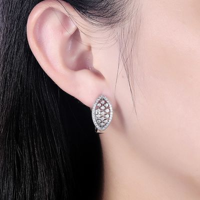 1.9x1cm 4,6 grammes vrai Diamond Earrings Hanukkah 925 Sterling Silver Earrings