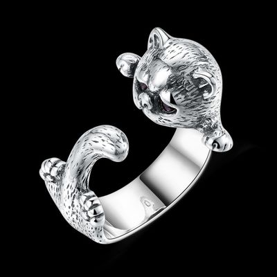 L'animal réglable de l'alliage 3D sonne 925 Sterling Pet Lover Gift Jewelry argenté