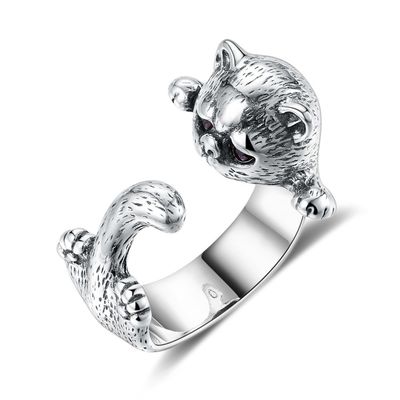 L'animal réglable de l'alliage 3D sonne 925 Sterling Pet Lover Gift Jewelry argenté