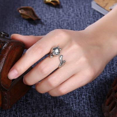 L'animal réglable de l'alliage 3D sonne 925 Sterling Pet Lover Gift Jewelry argenté