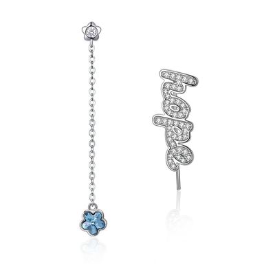 baisse unisexe Diamond Flower Earrings d'alliage de boucles d'oreille de baisse du gland 3.7g de 2.3in