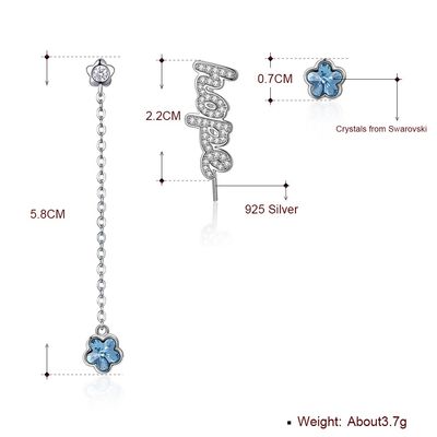 baisse unisexe Diamond Flower Earrings d'alliage de boucles d'oreille de baisse du gland 3.7g de 2.3in
