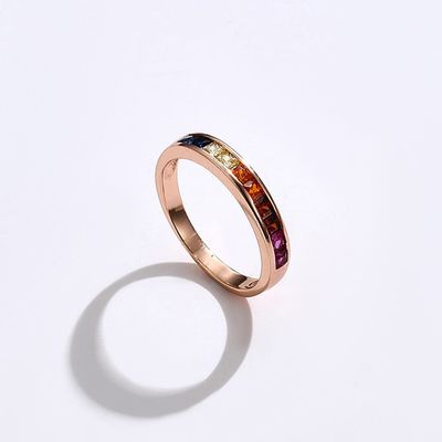 ODM de bagues de fiançailles de zircon de 8.3in 0.07oz Sterling Silver Crystal Ring 14k