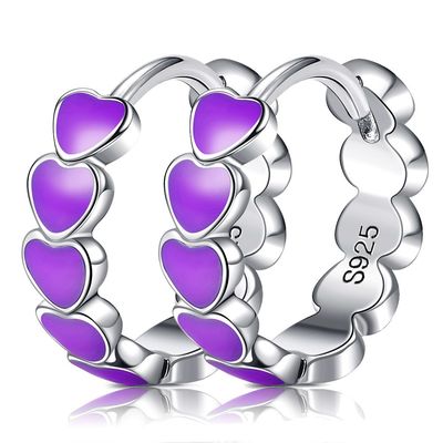 Goujons filetés du gramme 0.15mm Sterling Silver Heart Earrings Heart de la CZ 0,85