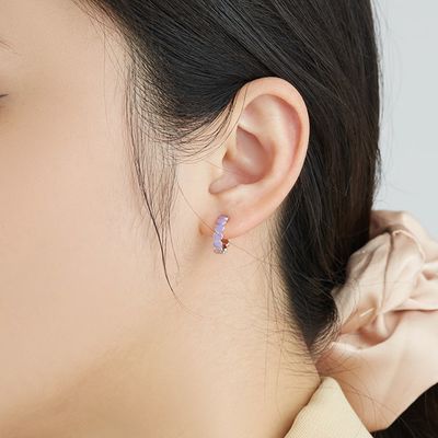 Goujons filetés du gramme 0.15mm Sterling Silver Heart Earrings Heart de la CZ 0,85