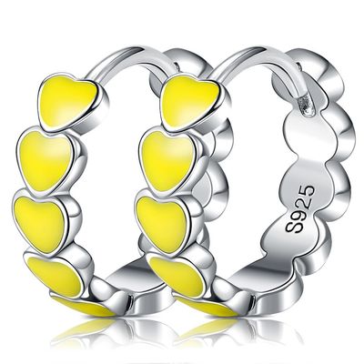 Goujons filetés du gramme 0.15mm Sterling Silver Heart Earrings Heart de la CZ 0,85