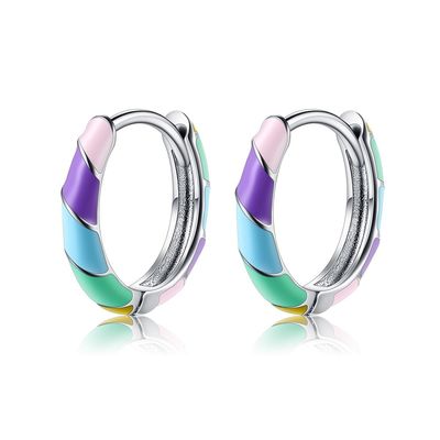 2.5x20mm ODM coloré de boucles d'oreille de cercle de Sterling Silver Jewelry Earrings S925 de 1 gramme