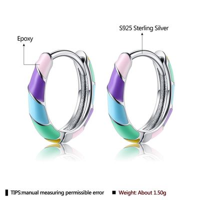 2.5x20mm ODM coloré de boucles d'oreille de cercle de Sterling Silver Jewelry Earrings S925 de 1 gramme