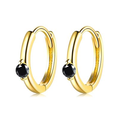 les boucles d'oreille de cercle d'or d'acier inoxydable de 1.6g 1.5x0.3cm font la fête le vrai ODM argenté de boucles d'oreille de la CZ