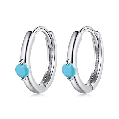 les boucles d'oreille de cercle d'or d'acier inoxydable de 1.6g 1.5x0.3cm font la fête le vrai ODM argenté de boucles d'oreille de la CZ