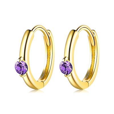 les boucles d'oreille de cercle d'or d'acier inoxydable de 1.6g 1.5x0.3cm font la fête le vrai ODM argenté de boucles d'oreille de la CZ