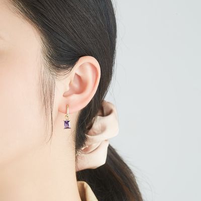 le platine d'ensembles de 0.67in 2.2g Sterling Silver Jewelry a plaqué les boucles d'oreille argentées d'aiguille de la CZ