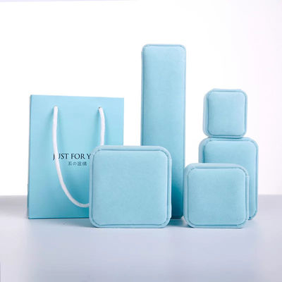 l'emballage de papier des bijoux 0.8gram de 2.8X3.3X1.4in a réutilisé les boîtes à bijoux bleues de velours de carton