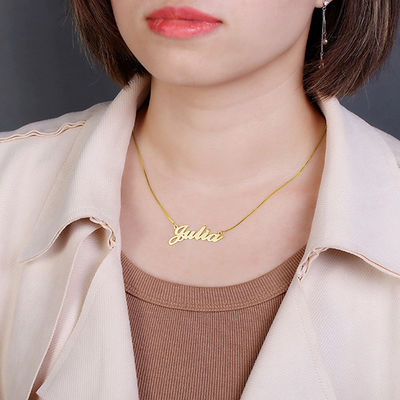 21.7in collier de nom plaqué par or brillant argenté fait sur commande d'amie de 2 colliers de gramme