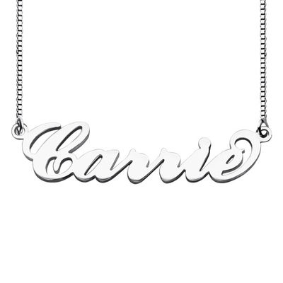 or fait sur commande à chaînes Carrie Style Name Necklace des colliers 18K de l'argent 0.07oz de 55cm