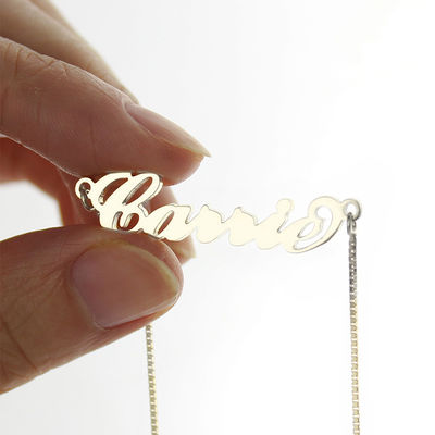 or fait sur commande à chaînes Carrie Style Name Necklace des colliers 18K de l'argent 0.07oz de 55cm