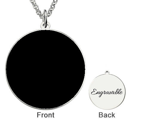collier d'image gravé par ami argenté fait sur commande de colliers de 0.11oz 0.98in