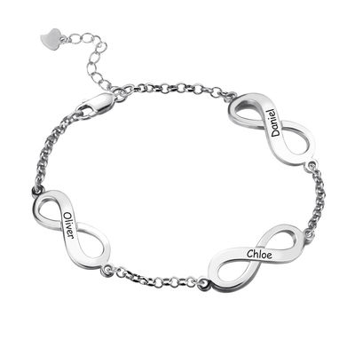 bracelet solide d'infini de triple de l'or 18k de bracelets argentés faits sur commande de 0.18oz 0.79cm