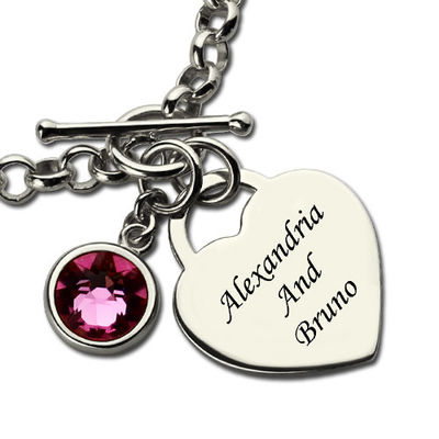 bracelets en forme de coeur de l'argent S925 de 0.72X0.6in 0.7oz Sterling Silver Personalized Bracelet Stainless
