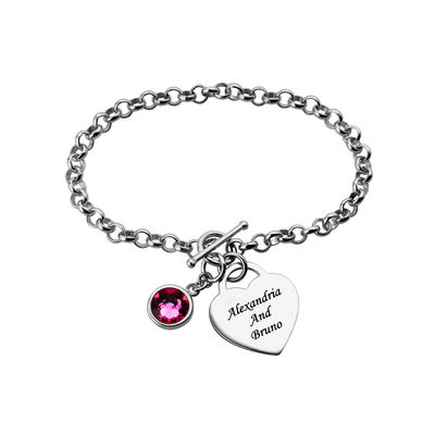 bracelets en forme de coeur de l'argent S925 de 0.72X0.6in 0.7oz Sterling Silver Personalized Bracelet Stainless