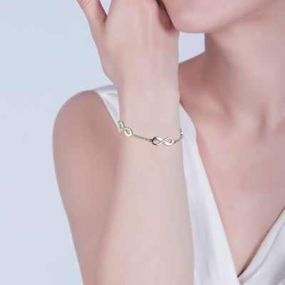 7.5in ami de bracelet de nom d'infini de 6 grammes ont personnalisé le GV de bracelets de nom