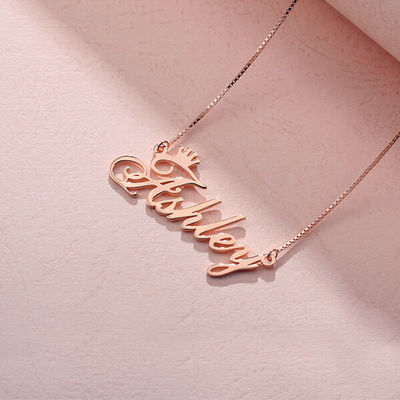 OEM argenté fait sur commande Rose Gold Crown Necklace unisexe de colliers de 0.07oz 1.8ft