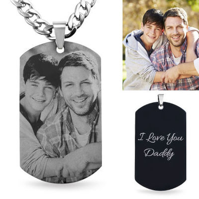 l'OEM pendant de collier d'image faite sur commande de 0.11oz 1.12in a gravé des colliers de portrait