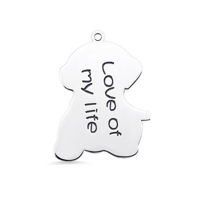 collier personnalisé à la mode argenté 2.2cm fait sur commande d'étiquette de chien des colliers S925 de 0.87in