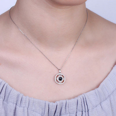 ODM projectif de collier de photo d'amie argentée faite sur commande des colliers 0.17oz de 0.28in