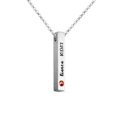 les colliers 0.46oz argentés faits sur commande de 4x4x30mm argentent le GV pendant de collier de rectangle