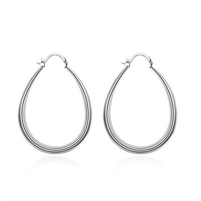 Le platine a plaqué les cercles lisses d'or du cercle 14k 30×21mm pour Madame de femmes