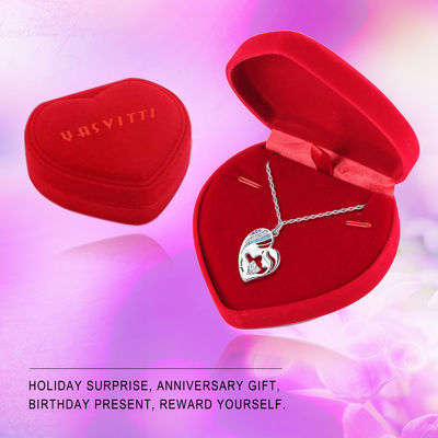 nickel d'amour de double de 1.92x1.6cm 925 Sterling Silver Heart Pendant Necklace libre