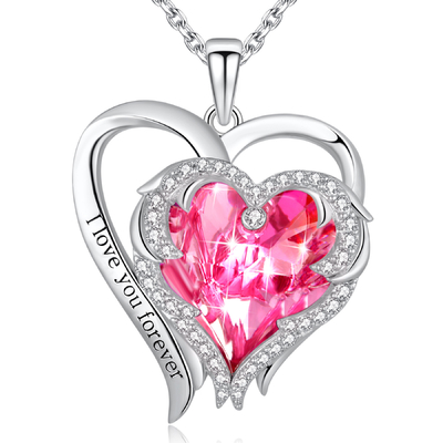 l'argent pendant de double forme de coeur de 1.18x0.98in a plaqué avec des cristaux de Austrian crystal